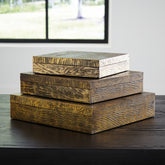 Warmstead Furniture - Ashley Furniture - Keldy Box (Set of 3) - Box Set (3/CN) / Antique Brass Finish - A2000490
